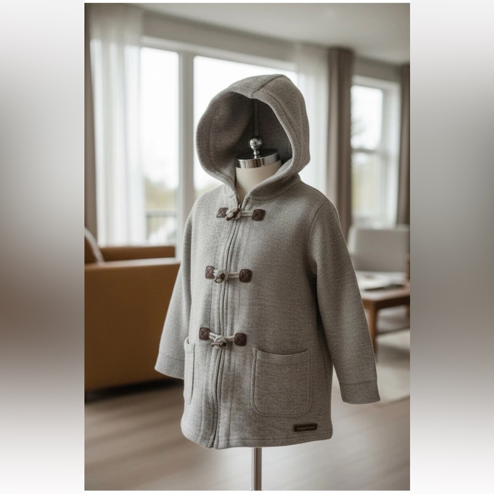 Merrell Hewes Performix gray toggle hooded sweater Gray Wool Blend Youth Size M